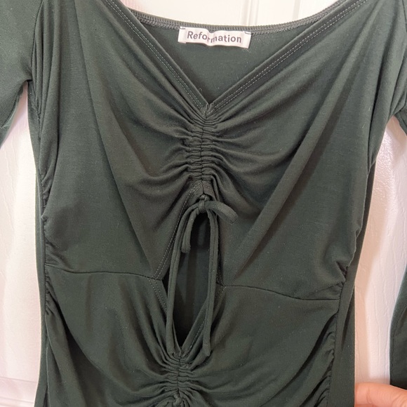 Reformation Dress Size M Dark Forrest Green - Picture 3 of 5